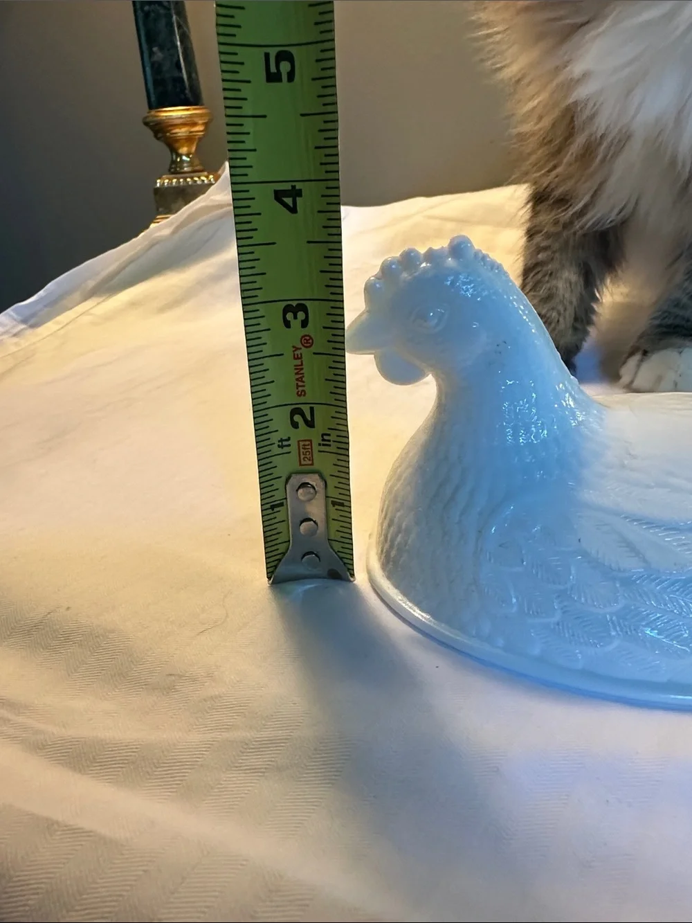 Glass milk Hen Covered Dish Decorative Serving Piece only top